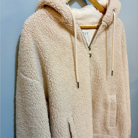 MNY Plush Hoodie Cream Sz M - Picture 3 of 4